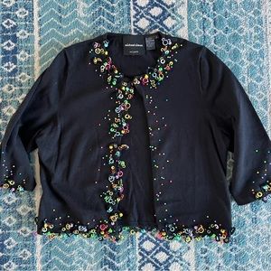 Michael Simon Festive Beaded Party Sweater  • Vintage • Medium/Large